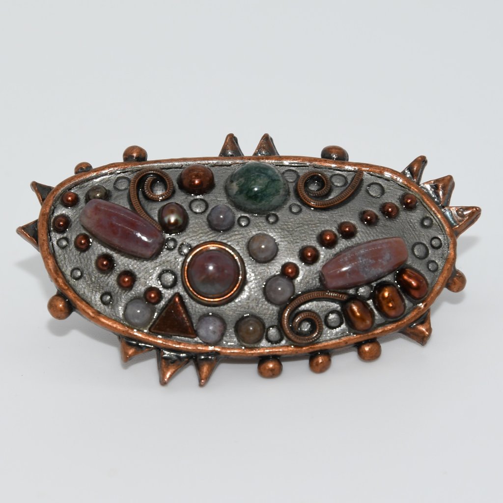 Michal Golan Vintage Brooch Pendant W Semiprecious Stones